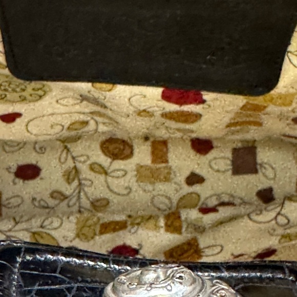 Brighton Woven Straw Tote Bag with Croc-Embossed Leather Trim & Heart Charm - Picture 11 of 12